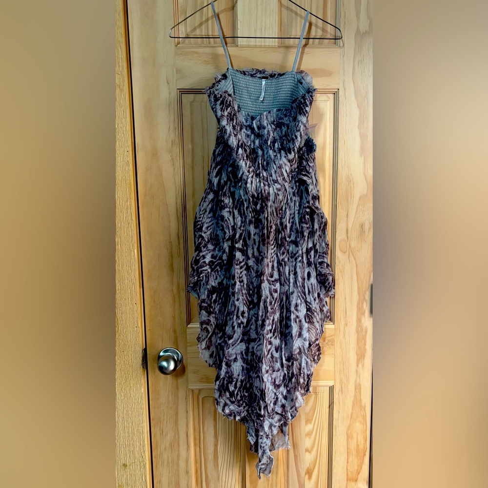 NWOT | Free People | Strapless Asymmetrical Hanky Hem Purple Dress - Picture 3 of 10